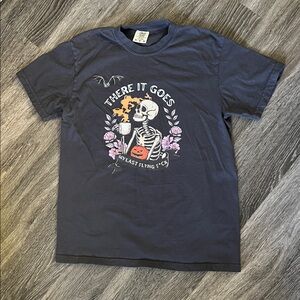 Comfort Colors “My Last Flying F***” Graphic Tee Deep Slate Blue Tee Medium